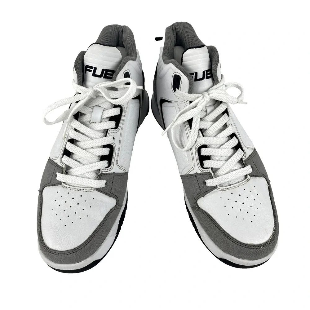 FUBU Heritage Tennis Shoes Men's 8 High Tops LKNU 40.5 White Gray Sneakers Retro